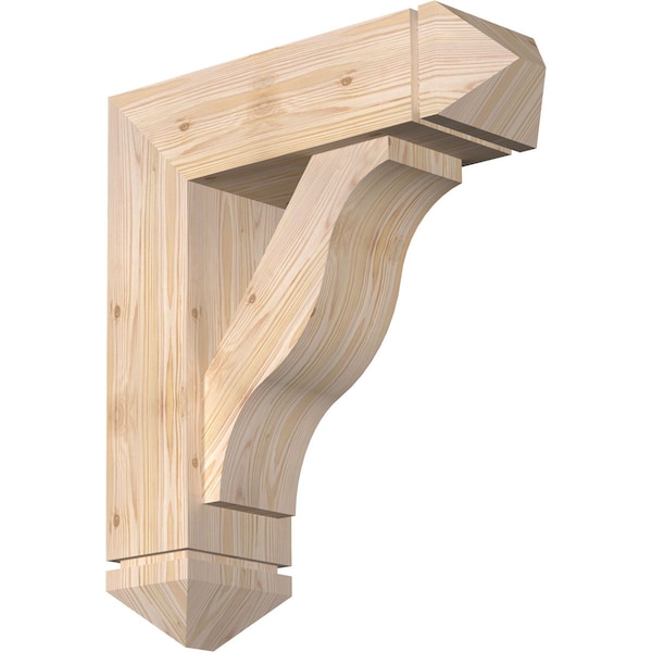 Ekena Millwork Funston Arts and Crafts Smooth Bracket w/ Offset Brace, Douglas Fir, 7 1/2"W x 24"D x 28"H BKT0806X24X28FST03SDF - main